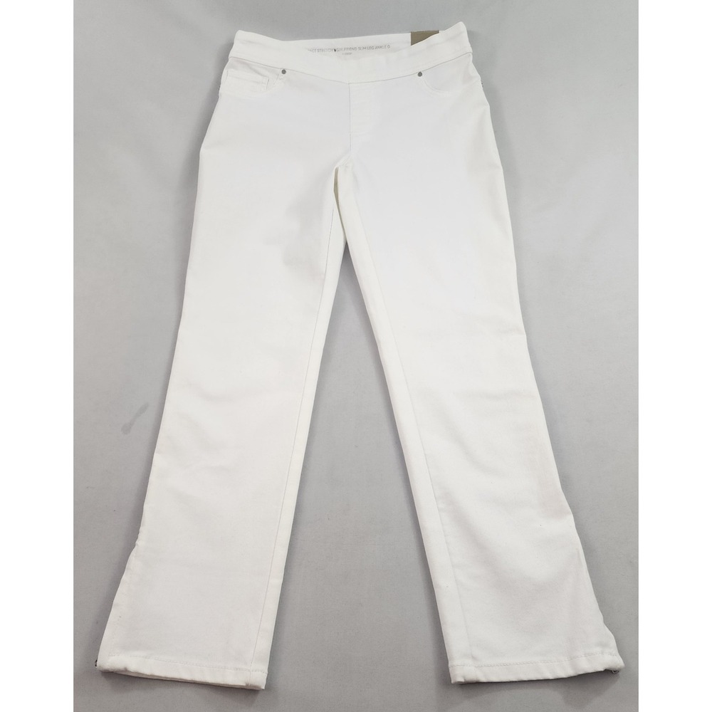 Chico's Perfect Stretch Pull On Girlfriend Ankle Pants White Size 0 US 4